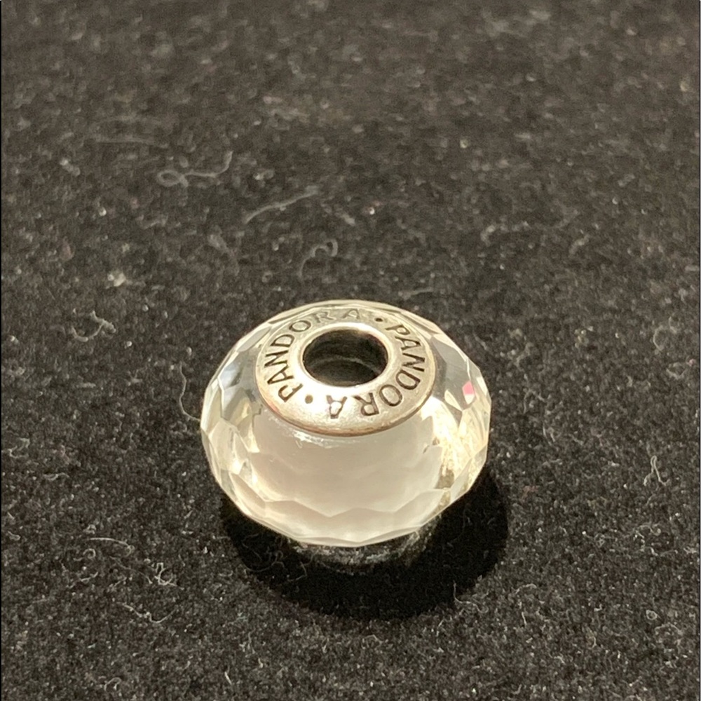 Pandora Faceted Morano Glass Charm White